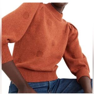 Madewell eaton puff sleeve sweater cotton/wool blend XS